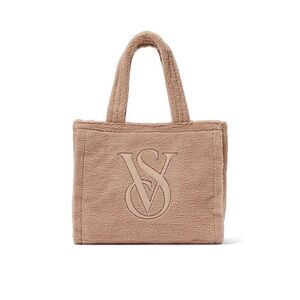 NWT Victoria’s Secret Fuzzy Sherpa Tan Cream Tote